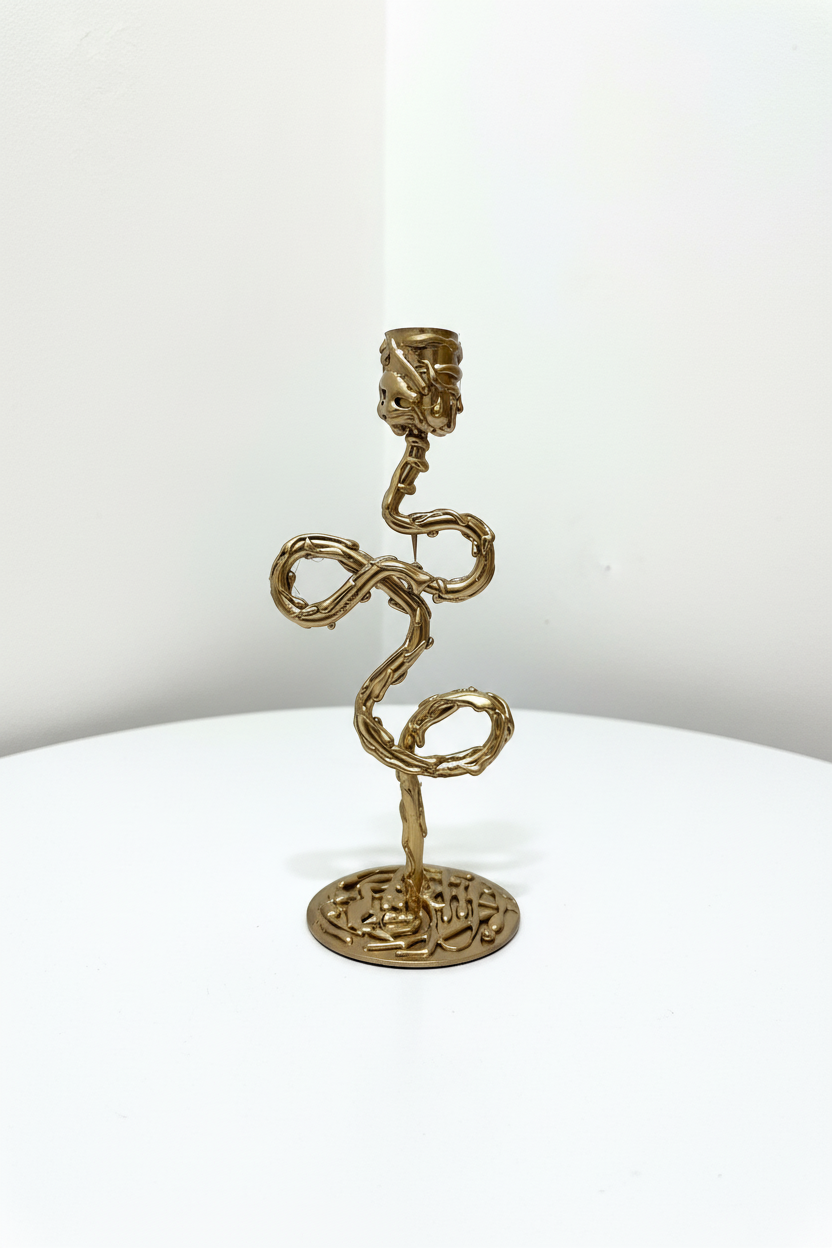 Bougeoirs Serpent Doré — Set de 2