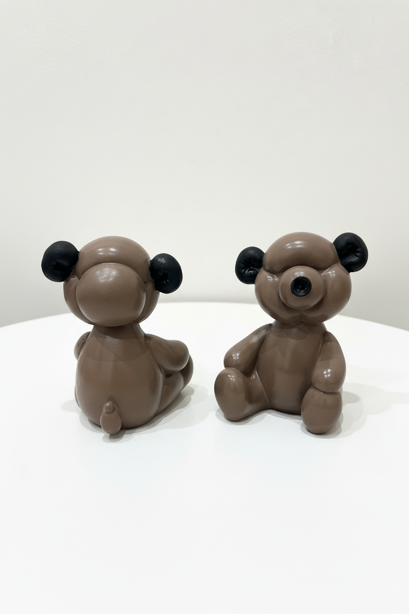 Duo de Figurines Oursons - Objet Décoratif