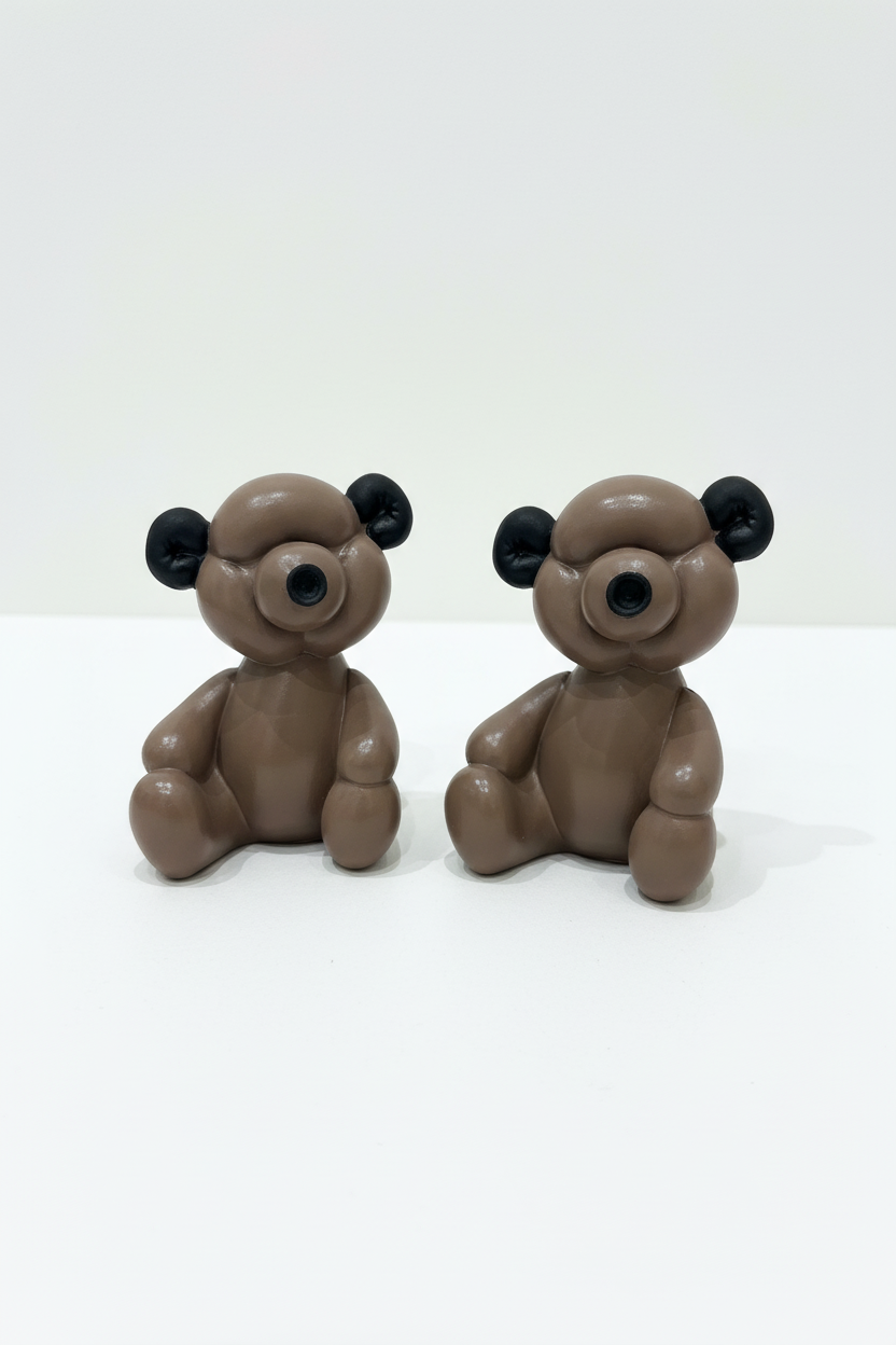Duo de Figurines Oursons - Objet Décoratif