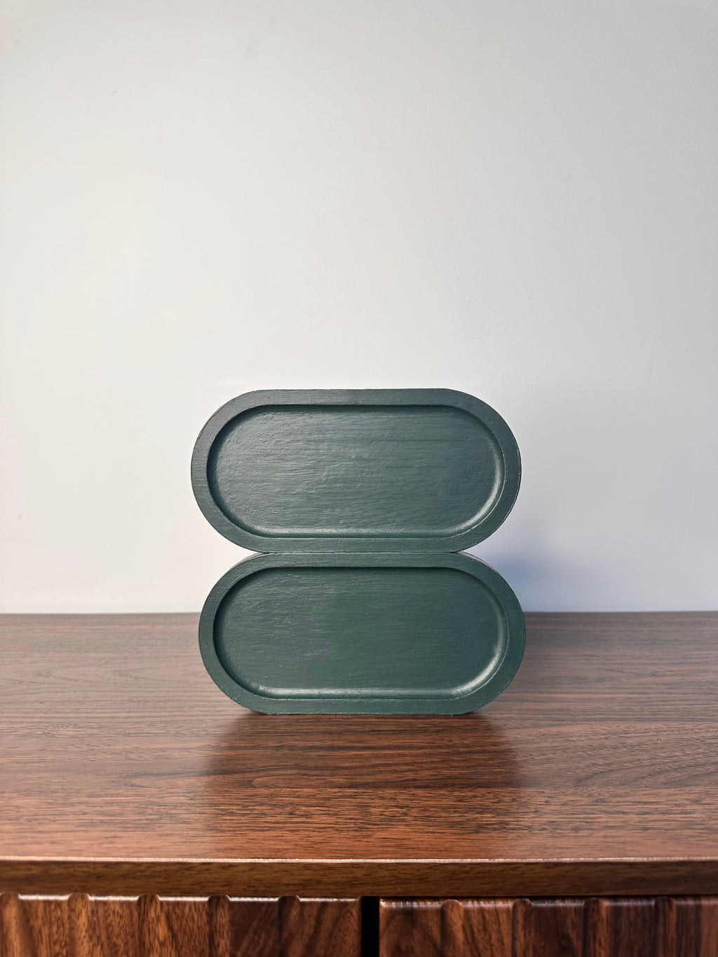 DOUBLE PLATEAU EN BAMBOU VERT OLIVE - DÉCORATIF DESIGN