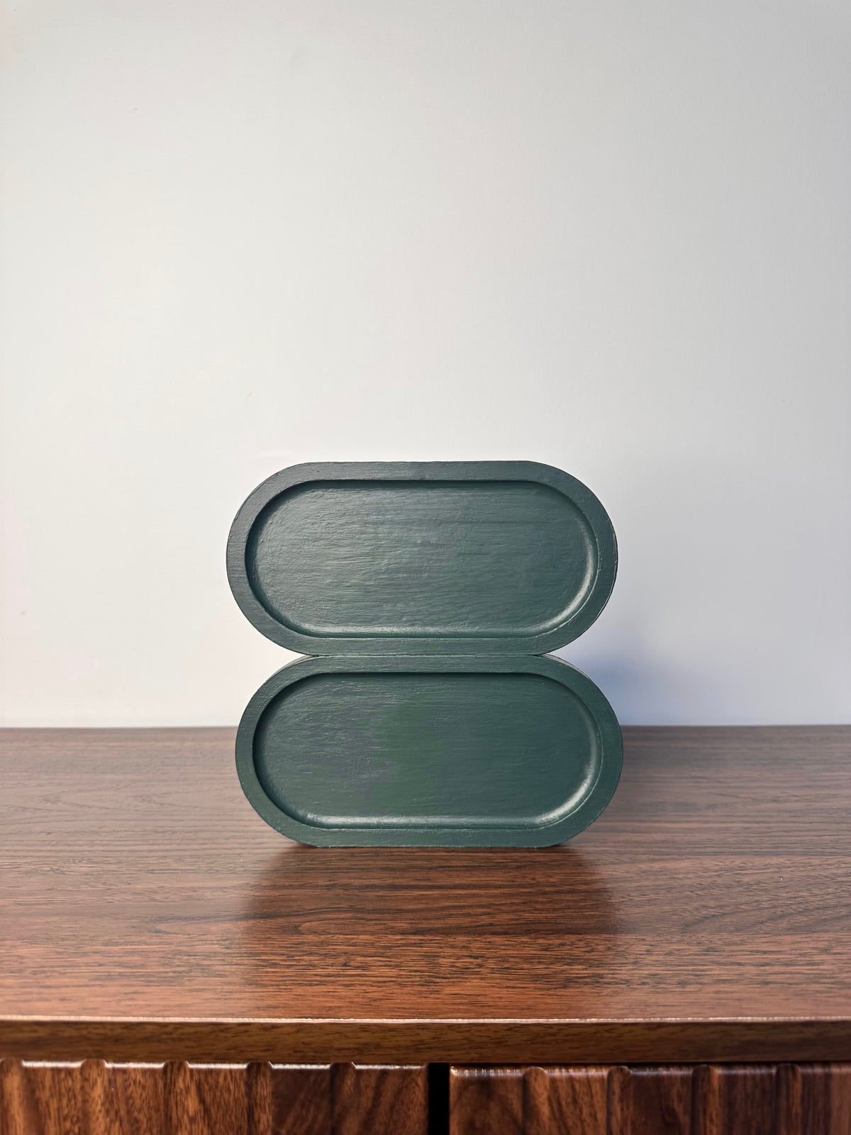 DOUBLE PLATEAU EN BAMBOU VERT OLIVE - DÉCORATIF DESIGN