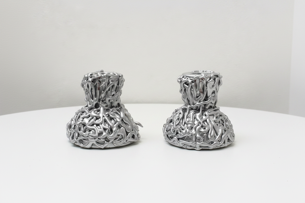Duo de Bougeoirs Métallisés minimaliste