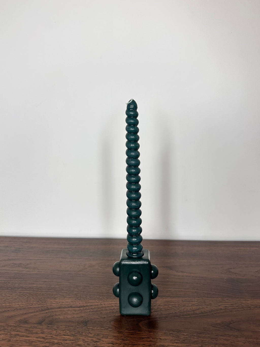 BOUGEOIR EN VERRE OPAQUE VERT DE VESSIE - MINIMALISTE