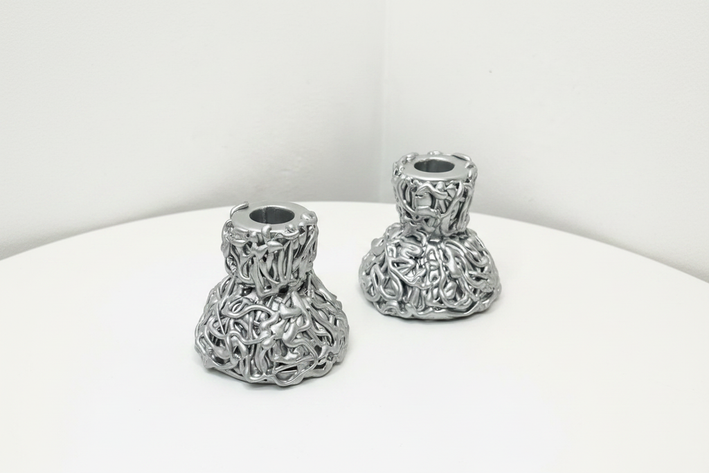 Duo de Bougeoirs Métallisés minimaliste