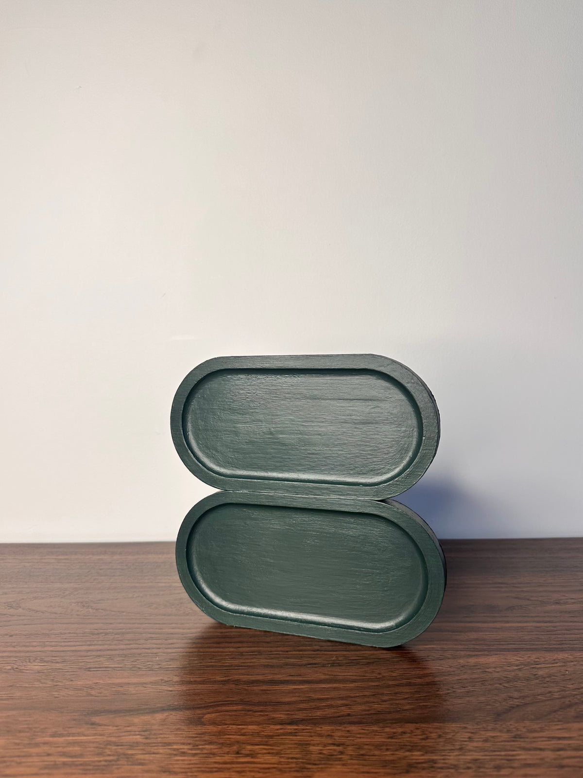 DOUBLE PLATEAU EN BAMBOU VERT OLIVE - DÉCORATIF DESIGN