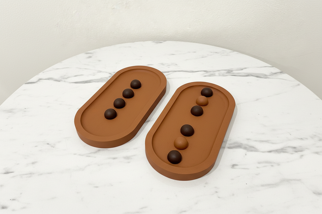Plateaux Domino – Terracotta & Chocolat