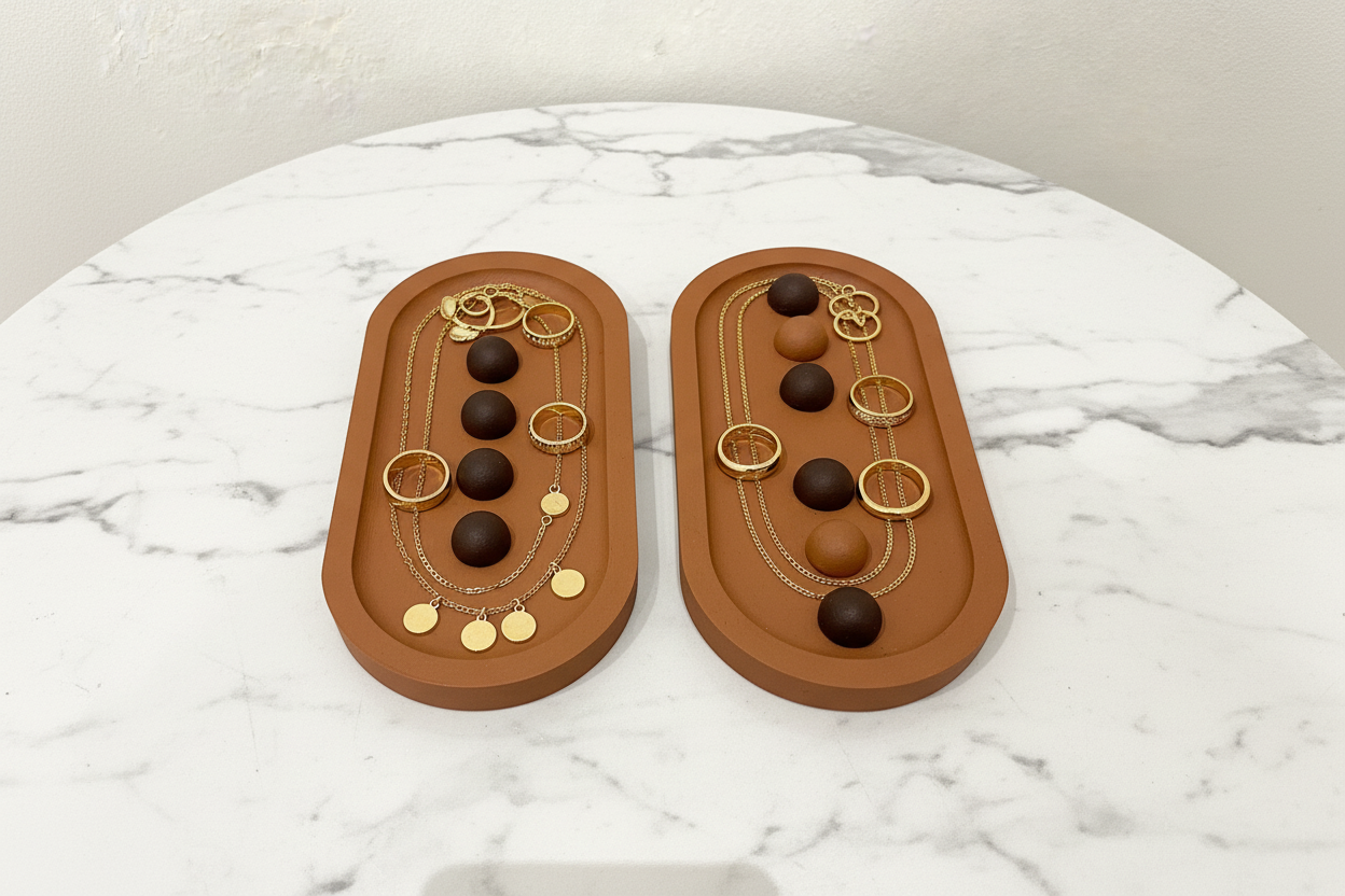 Plateaux Domino – Terracotta & Chocolat
