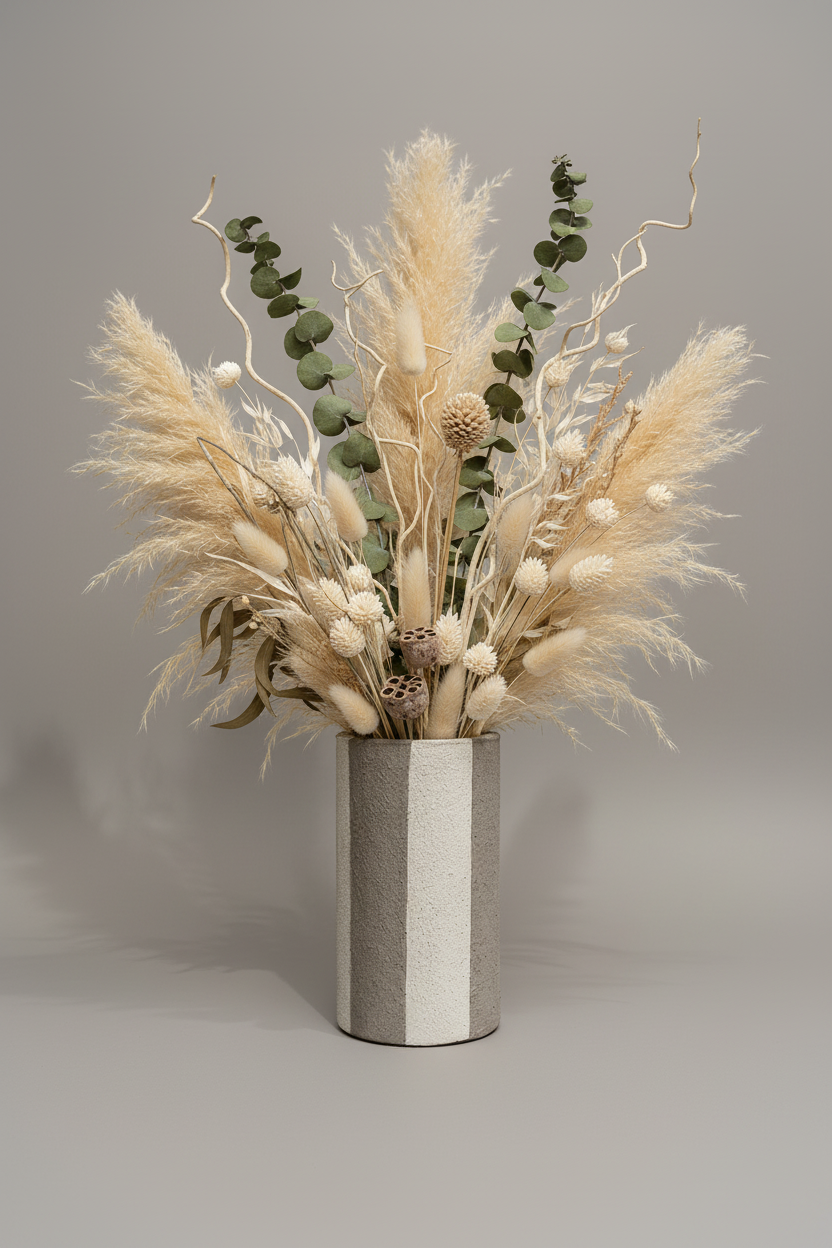 Vase en Verre à Bandes Alternées Texture Granuleuse