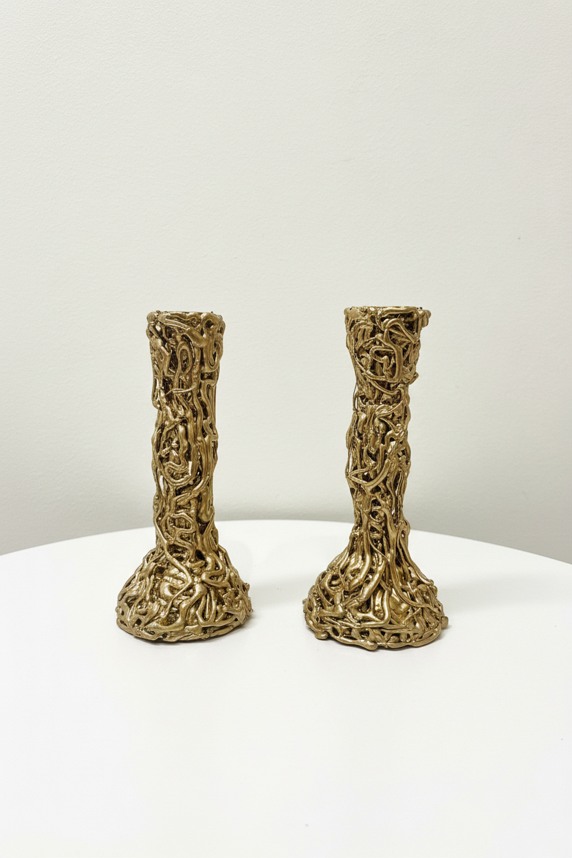 Duo de bougeoirs Torsadés