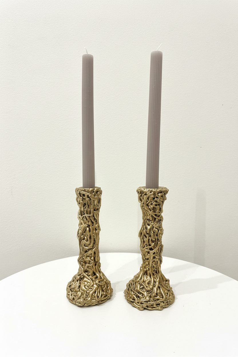 Duo de bougeoirs Torsadés