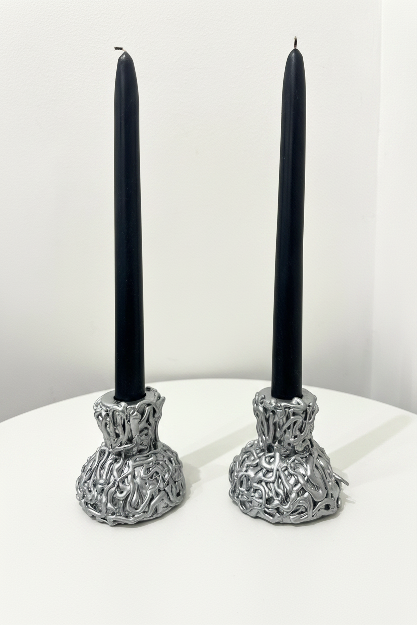 Duo de Bougeoirs Métallisés minimaliste