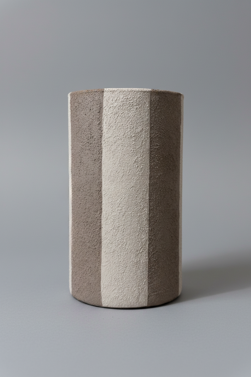 Vase texturé bandes contrastées