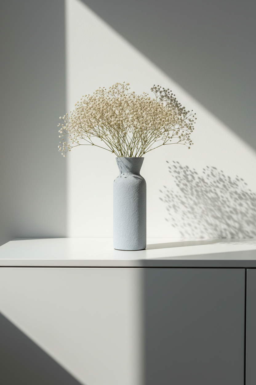 Vase bouteille texturé blanc granuleux