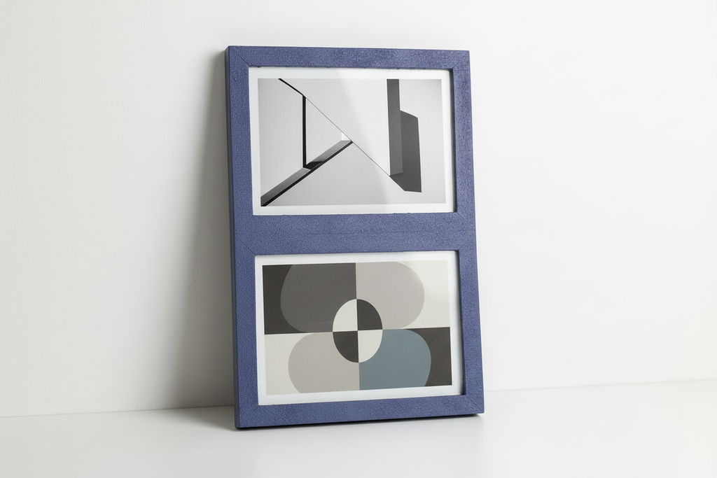 Cadre photo double texture granuleuse