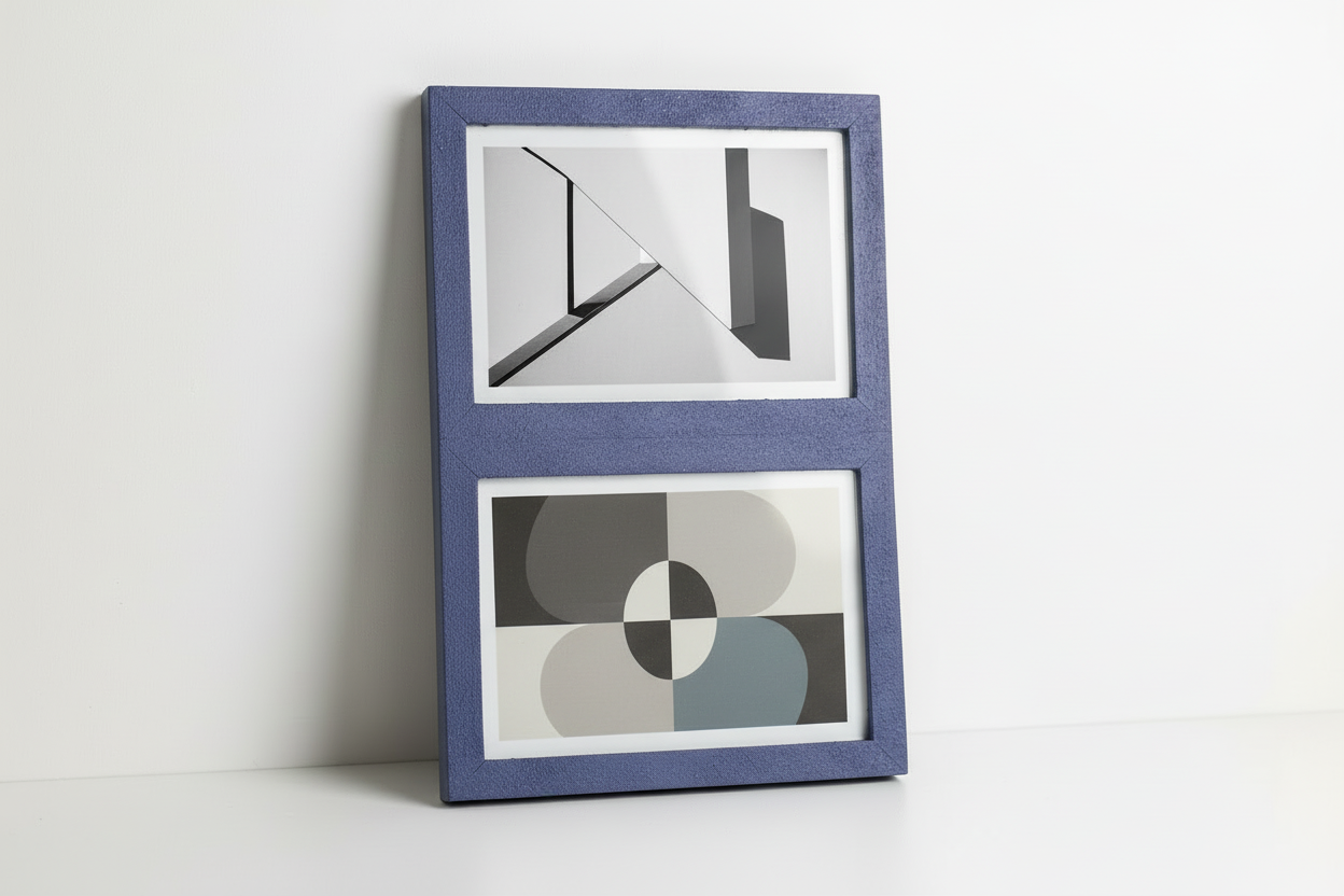 Cadre photo double texture granuleuse