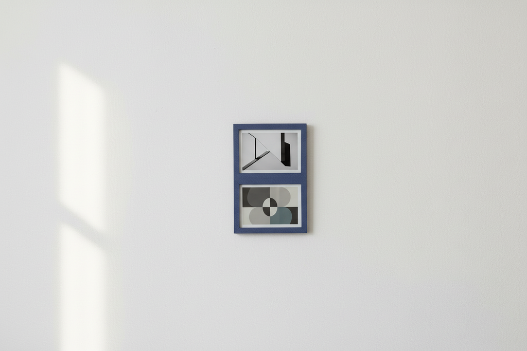 Cadre photo double texture granuleuse