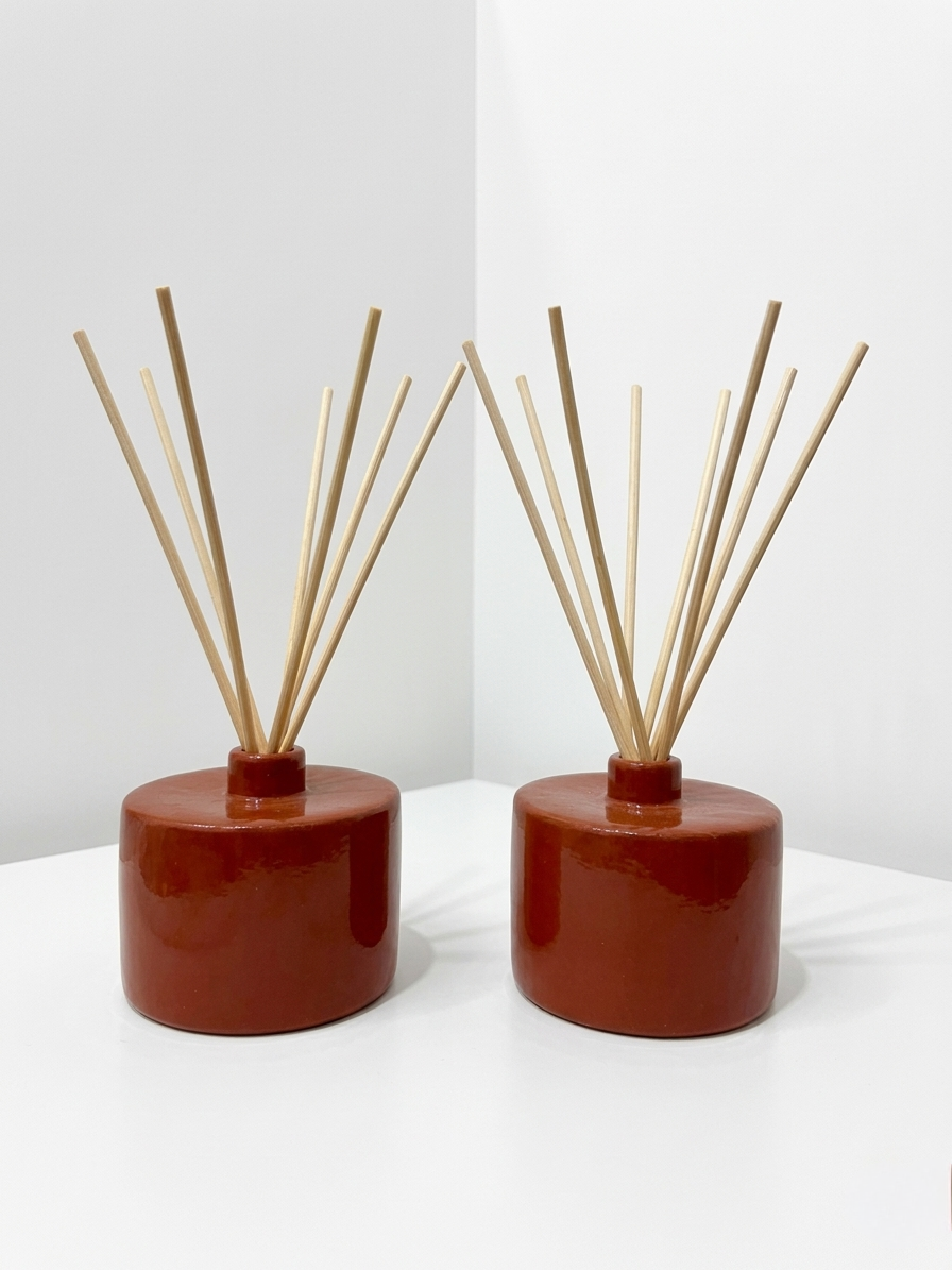 Duo de Diffuseurs de Parfum Terracotta Cylindriques