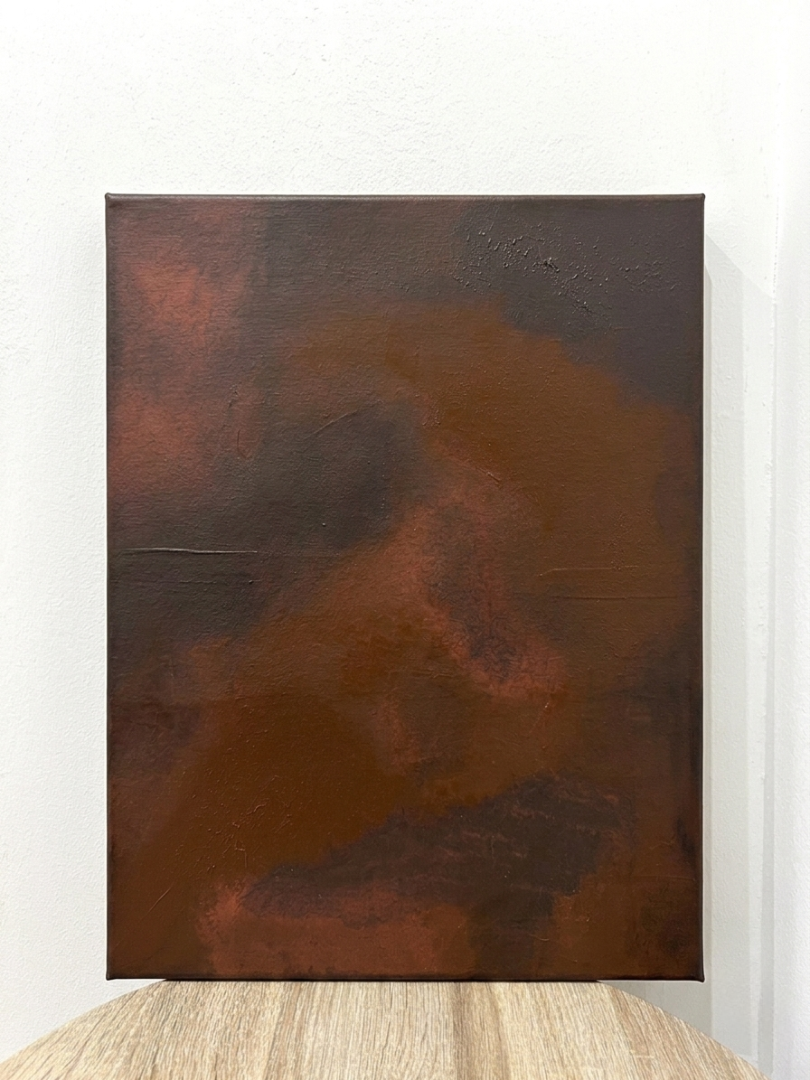 Toile Abstraite Texturée Terre Brûlée – Art Mural Contemporain