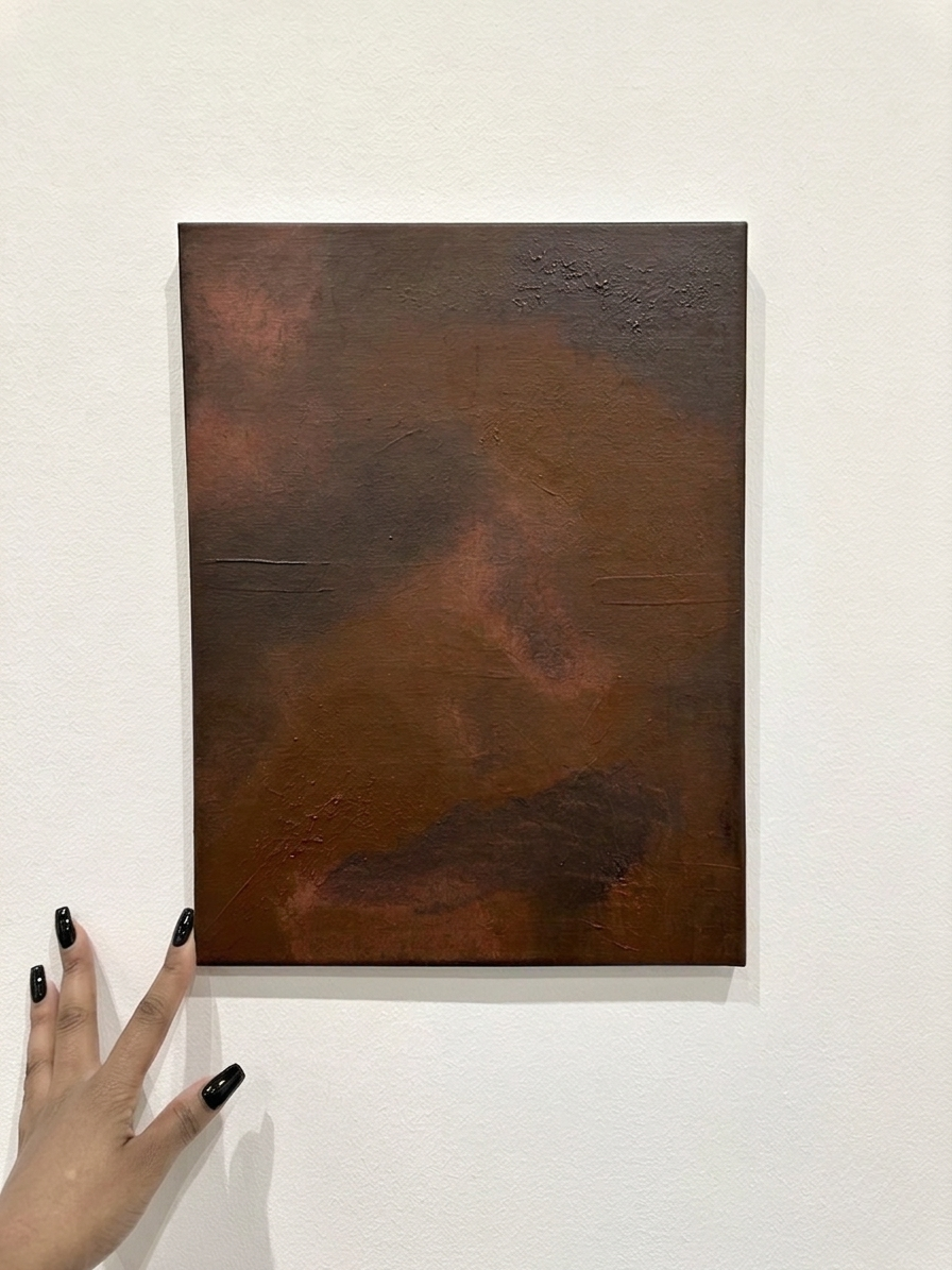 Toile Abstraite Texturée Terre Brûlée – Art Mural Contemporain