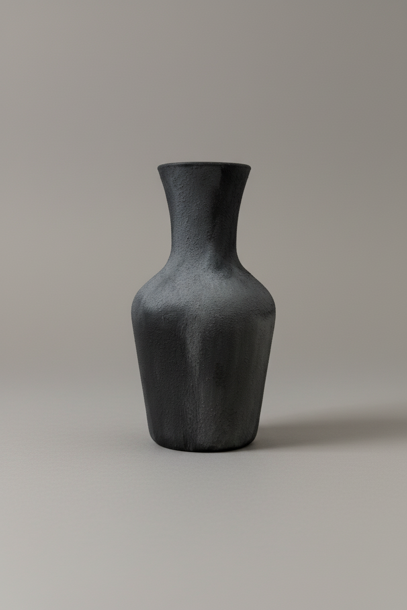 Vase gris noir texture granuleuse